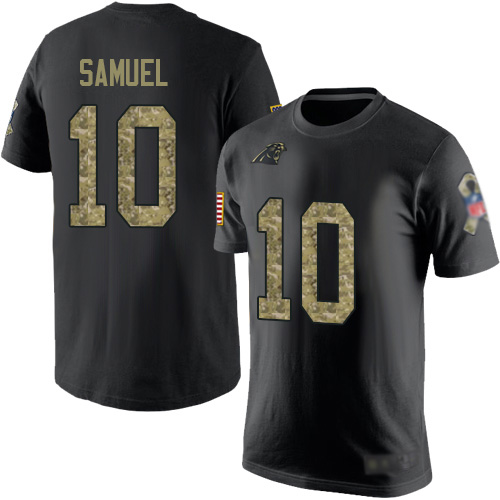 Carolina Panthers Men Black Camo Curtis Samuel Salute to Service NFL Football #10 T Shirt->nfl t-shirts->Sports Accessory